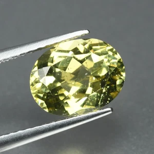 2.49 Ct Remarkable Oval Cut 9.3 x 7.3 MM 100% Natural Yellowish Green Apatite - Bild 1 von 5