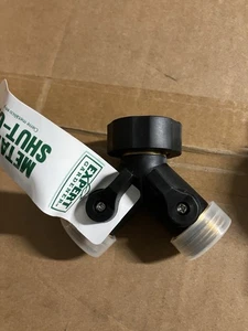 Two Way Water Garden Hose Metal Y Splitter Shut Off Ball Valve Connector NWT's - Picture 1 of 3