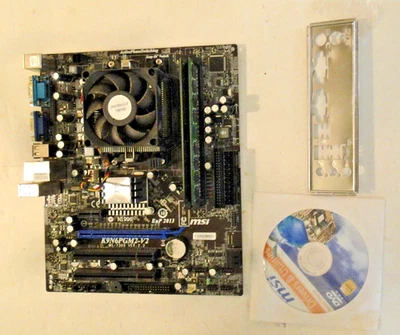 MSI K9N6PGM2-V2 Motherboard Athlon II CPU RAM Power Supply DVD ROM AMD - Image 1 of 4
