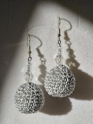 Ohrringe Ohrschmuck  Gehäkelt Handarbeit Ohrhänger Handmade - Bild 1 von 4