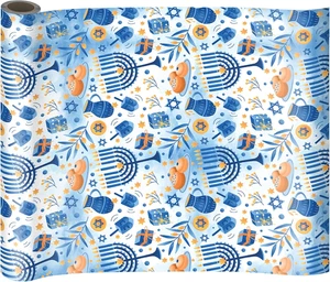 Chanukka Geschenkpapier - Metallic Blau Geschenkpapier - 17 Zoll x 144 Zoll  - Bild 1 von 13