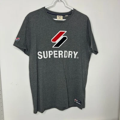 Superdry Camiseta Logo Gráfico Gris Jaspeado Mezcla Algodón Talla XL - Bordada Foto 1 de 4