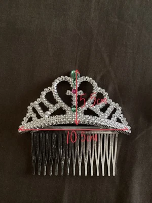 Silver With Coloured Accents Small Plastic Comb Tiara - Girls Hair Accessory - Image 1 of 4