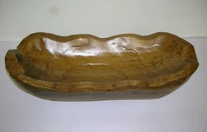 Better Homes & Gardens Indoor Carved Mid-Tone Brown Wood Decorative Dough Bowl - Picture 1 of 8