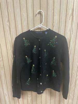 Cárdigan Suéter Navidad 100% Lana Mujer Talla PL Foto 1 de 4