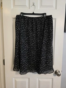 Falda KSL Lunares Negros Talla 16W División de Karen Lewis Fluida Modesta Abuela - Imagen 1 de 8