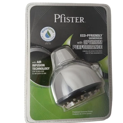 Pfister Eco-Friendly 1.5 GPM Polished Chrome Showerhead W/ Air Infusion NEW #D11 - Image 1 of 4