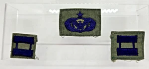 US Air Force Security Police and Captains Blue Bars Patches Vintage - Picture 1 of 2