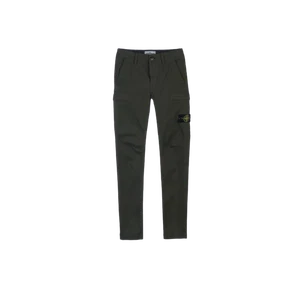 (Kids) Stone Island 31014 Garment Dyed Stretch Cotton Cargo Pants Olive Green -  - Picture 1 of 2