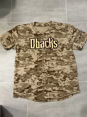 Arizona Diamondbacks SGA Camo Camouflage Budweiser Sponsor Jersey Mens XL - Image 1 of 4