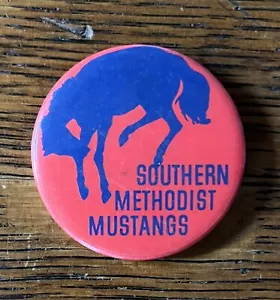 Vintage Southern Methodist Mustangs Athletics Football Basketball Pin - 1 3/4" - Picture 1 of 2