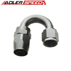 ADLERSPEED AN-10 10AN 180 Degree Swivel Oil Line Hose End Fitting Adaptor Black - Picture 1 of 7