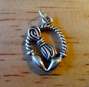 Sterling Silver 3D 20x14mm Jumping Rope Jump Rope Charm - Picture 1 of 3
