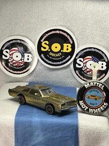 Hot Wheels Redlines 1967 Custom Continental Mark III Gold VG Cond w/ Button USA - Picture 1 of 11