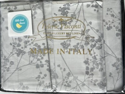 Telerie Visconti QUEEN Duvet Set 3 pc Silver Gray New 300 TC Luxury Linens Italy - Image 1 of 4