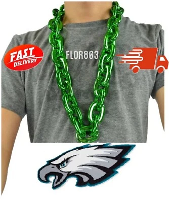Philadelphia Eagles NFL 3D Fan Cadena Collar Espuma (Cadena Verde) Foto 1 de 4