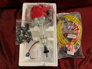 Performance HEI RED Ignition Distributor w/Cap & Rotor and Spark plug Wire set - Foto 1 di 6