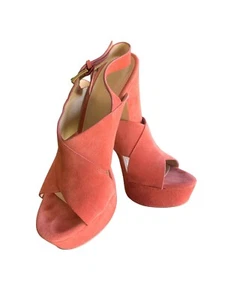 Michael Kors Suede Sandal Red Size 9.5 - Picture 1 of 4