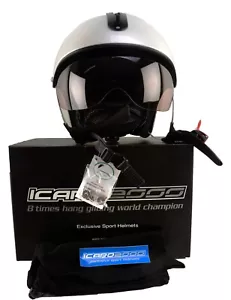 ICaro 2000 Pro-Copter Helmet Aviation Helicopter Pilot Pearl White XL 62cm - Picture 1 of 7