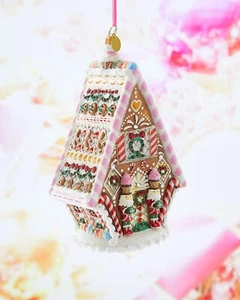 Sweet Savannah Hansel & Gretel Gingerbread House Glass Christmas Ornament - Picture 1 of 9