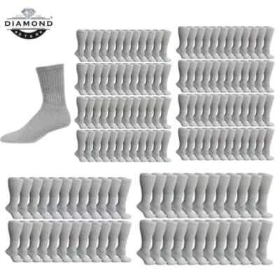 12 pares de calcetines deportivos lisos para hombre de trabajo atléticos informales de algodón talla 9-11 10-13 Foto 1 de 2