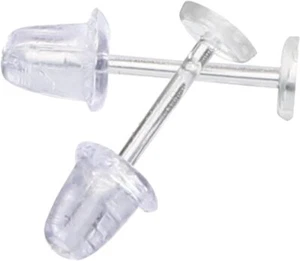 YOYOSTORE 3mm Invisible Plastic Earrings Blank Pins Stud Tiny Clear,White - Picture 1 of 5