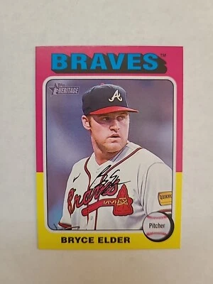 2024 Topps Heritage - White Border #329 Bryce Elder Atlanta Braves  - Image 1 of 2