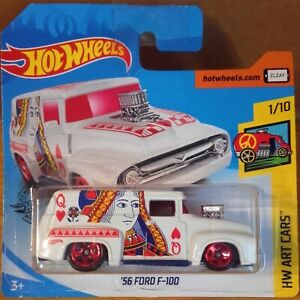 HOT WHEELS 2019 '56 FORD F-100 HW ART CARS Scala 1:64 Malaysia Queen of Hearts