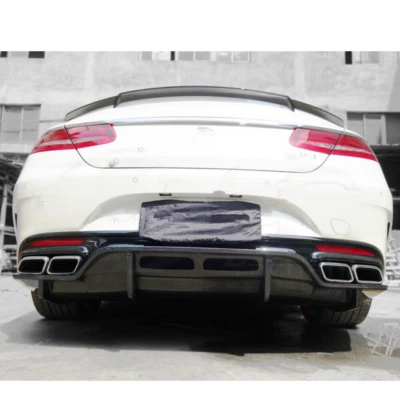 Labio difusor de parachoques trasero de fibra de carbono para Mercedes-Benz C217 S500 S550 cupé 14+ Foto 1 de 4