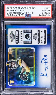 2022 CONTENDERS OPTIC VAR-AUTO-BLUE #127 KENNY PICKETT 9/25 PSA 9 AUTO 9 - Image 1 of 2