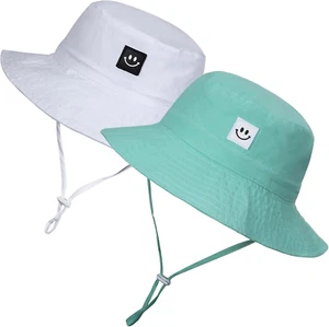 Baby Sun Hat Smile Face UPF 50+ Toddler Bucket Hat for Boys Girls 0-7 Years - Picture 1 of 13