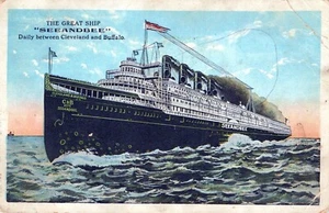 Postal The Great Ship Seeandbee entre Cleveland, Ohio y Buffalo de Nueva York - Imagen 1 de 2