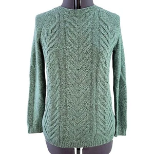 Neu ohne Etikett Talbots grün Baumwolle Zopfmuster Pullover Gr. MP - Bild 1 von 8