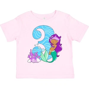 Inktastic Third Birthday Mermaid Toddler T-Shirt Birthdays 3rd 36 Months Three - Picture 1 of 7