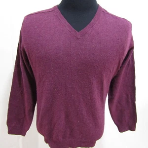 Marks & Spencer Mens V Neck Jumper Purple Chest 48/50 UK Size XL REF (Y02242) - Picture 1 of 16