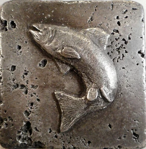 Zinn 4"X4" dekorative Fischfliese - Bild 1 von 3