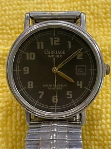 Vintage Timex Carriage Indiglo Watch Silver Tone New Battery - Picture 1 of 3