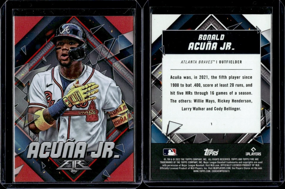 2022 Topps Fire Red #1 Ronald Acuna Jr - Image 1 of 1