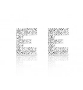 orecchini lettere E in argento925 con zirconi - Imagen 1 de 1