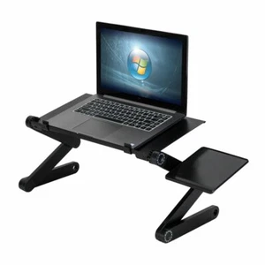 360-Degree Rotation Multifunctional Portable Folding Table with Fan & Mouse Tray - Picture 1 of 12