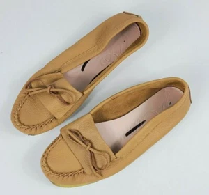 J. Crew Soft unlined leather loafers BB197 women's brown sz 8.5 flats shoes - Picture 1 of 6