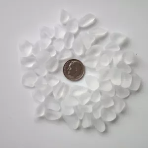 sea beach glass 20 pcs 10-14mm white clear transparent lots bulk jewelry making - Picture 1 of 3