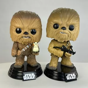 Funko POP Star Wars Chewbacca mit Porg #195 & #63 beschädigt - Notizen lose lesen - Bild 1 von 12