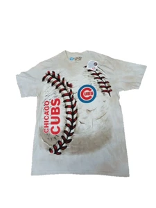 Chicago Cubs Shirt Adult L Gray Graphic MLB Liquid Blue AOP Baseball Mens NEW - Picture 1 of 5
