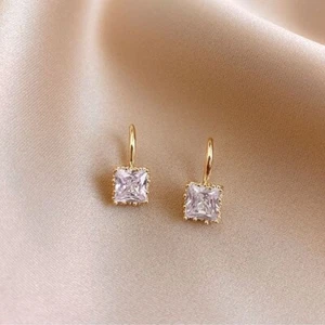 Cubic Zirconia CZ Dangle Drop Earrings for Women,Gold Hook Earrings,Jewelry Gift - Picture 1 of 4