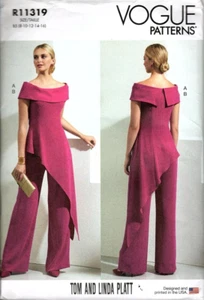 Vogue Patterns R11319 Designer Tom & Linda Platt Misses Top and Pants 8-16 UNCUT - Picture 1 of 2