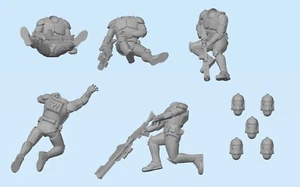 Star Wars Legions Miniatures - Republic Clone Phase 1 Injured Damaged Troops P1 - Picture 1 of 4