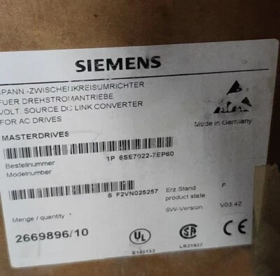 6SE7022-7EP60-Z NEW Siemens 6SE7 022-7EP60 SIMOVERT MASTERDRIVES MOTION CONTROL
