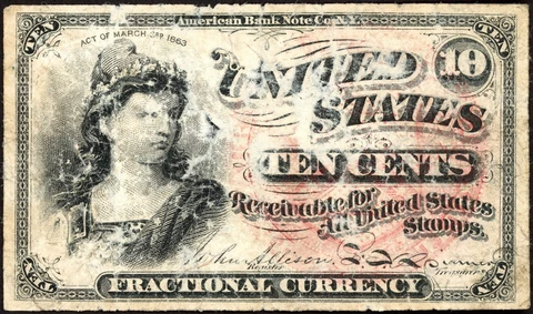Fourth Issue 10C Ten Cent Fractional Note Cover
