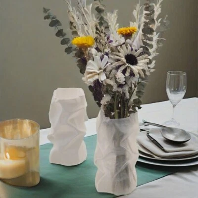 Jarrón minimalista moderno 1/S/L/M para regalos de casa y cumpleaños florero plisado moderno Foto 1 de 4